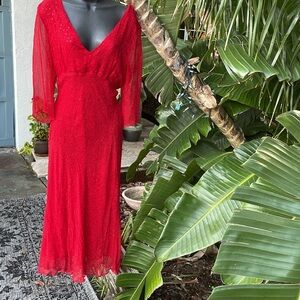 ICE bias, cut beaded silk tea dress